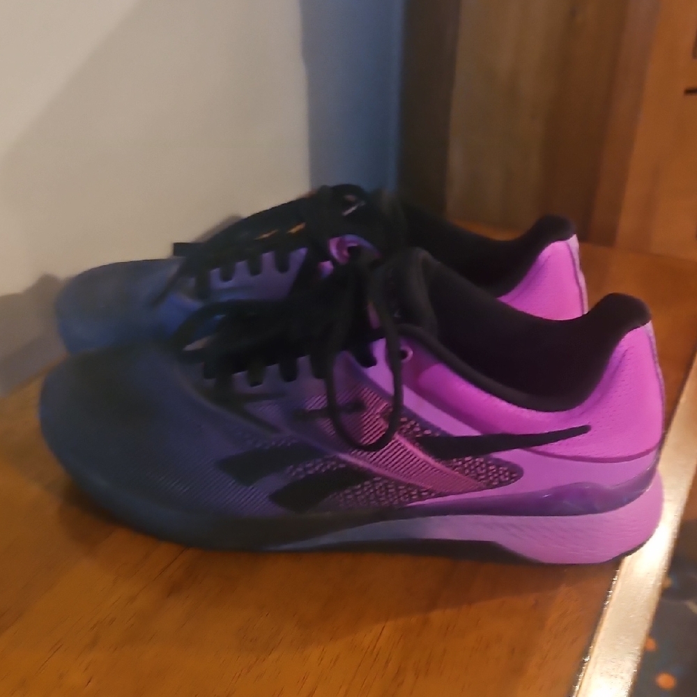 Reebok Women's Black and Purple Athletic Shoes